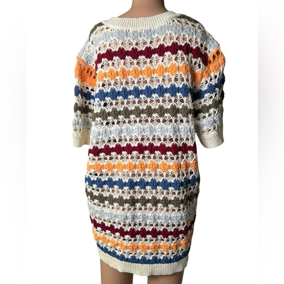 CATO women’s plus size 22/24W short sleeve crew neck crocheted summer sweater - Picture 3 of 6